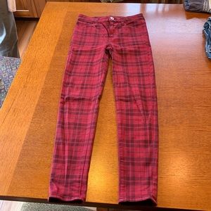 American Eagle Plaid High Rise Jegging Size 0 Short